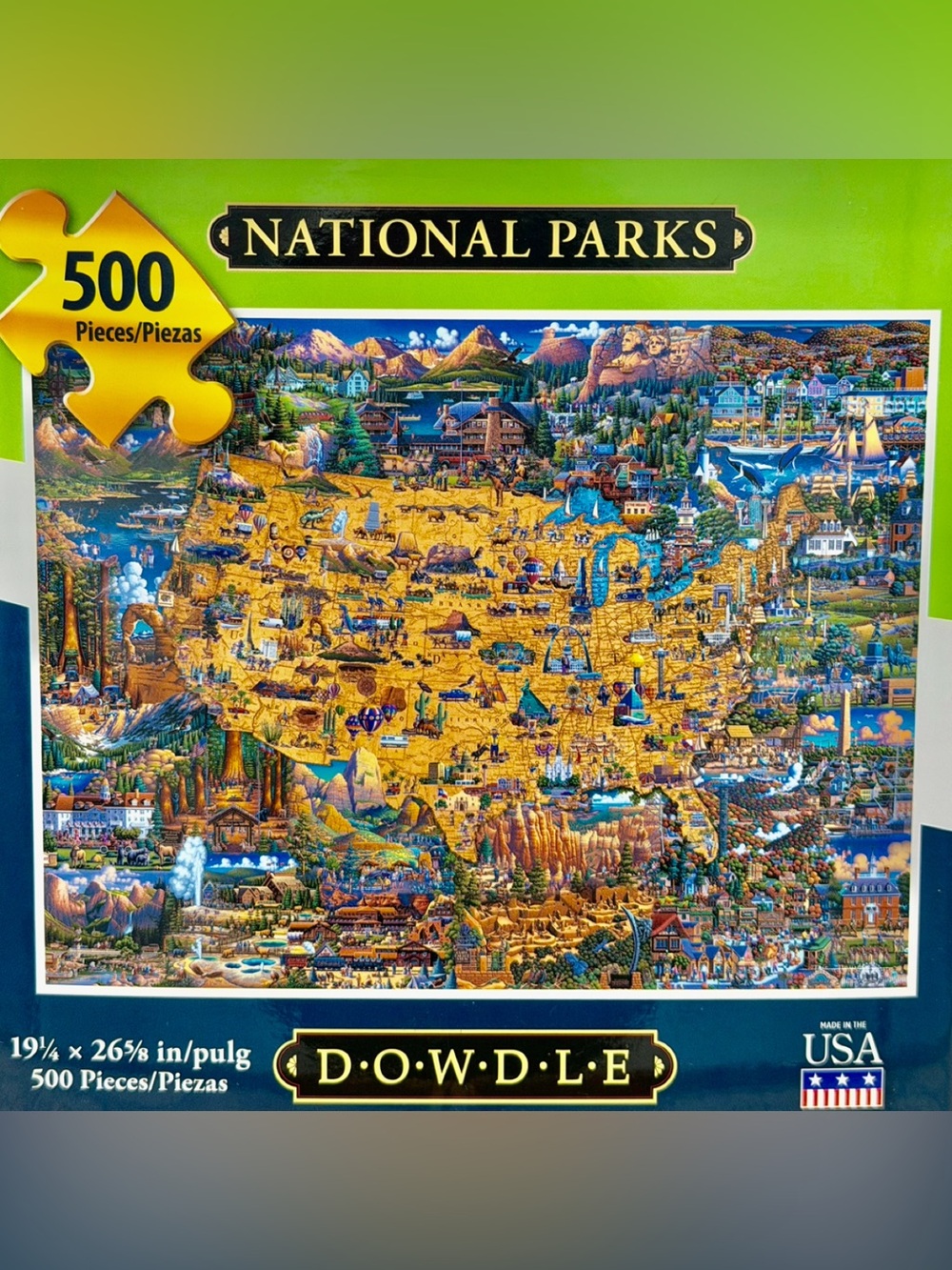 NWT NIB Dowdle National Parks 500 Pieces Illustrated Map Puzzle Collect All 5 !